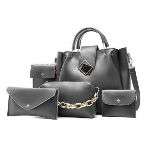 Women's Rexine plain Hand Bag Set