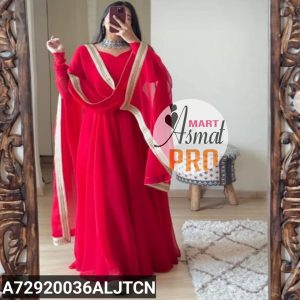 3 Pcs Women's Stitched Chiffon Plain Maxi