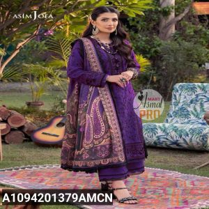 3 Pcs Women's Unstitched Embroidered Suit